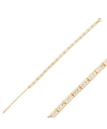 New Trend Baguette Clear Zircon Stone Bracelet Whole Turkish Handmade 925 Sterling Silver Jewelry