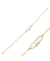 Dainty Rectangle Design Baguette Charm Bracelet 925 Sterling Silver Jewelry