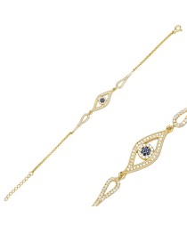 Zircon Stone Evil Eye Design Bracelet Whole Turkish 925 Sterling Silver Jewelry