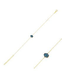 Micro Turquoise Turkish Whole Silver Hamsa Bracelet
