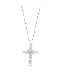 Cross Pear Cut Design Pendant Turkish Whole Handmade 925 Sterling Silver Jewelry