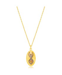 Hands Up Symbol Charm Necklace Pendant 22K Gold Plated 925 Sterling Silver Jewelry