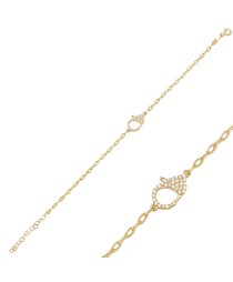Handcuff Design Zircon Stone Charm Bracelet 925 Sterling Silver Jewelry