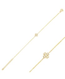 Cross Design Clear Zircon Stone Women Charm Bracelet 925 Sterling Silver Jewelry