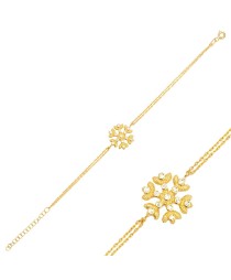 Snowflake Design Clear Zircon Stone Women Charm Bracelet 925 Sterling Silver Jewelry