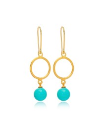 22K Gold Plated Blue Charm Hook Earrings Handcrafted Whole 925 Sterling Silver Jewelry