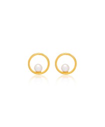 22K Gold Plated Mallorca Pearl Stud Earrings Handcrafted Whole 925 Sterling Silver Jewelry