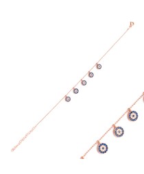 Minimalist Silver Sterling Evil Eye Charm Bracelet Whole Handcrafted Jewelry