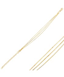 New Trendy Triple Snake Chain Design Woman Bracelet 925 Sterling Silver Jewelry