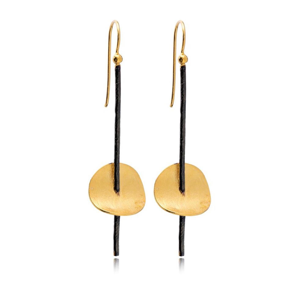 22k Gold Plated Original Stick Shape Vintage Earrings Whole 925 Sterling Silver Jewelry