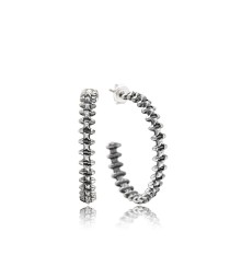 Theia Oxidized Plated Hoop Earrings Handcrafted Whole 925 Sterling Silver Jewelry
