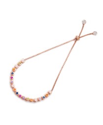 Ø4 mm Heart Shape Mix Stone Adjustable Tennis Bracelet Turkish Handcrafted Whole 925 Sterling Silver Jewelry