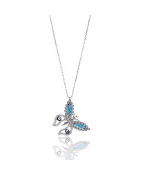 Turkish Whole Handcrafted Silver Enamel Butterfly Pendant
