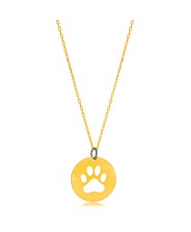Paw Design 22K Gold Plated Vintage Charm Necklace Pendant 925 Sterling Silver Jewelry