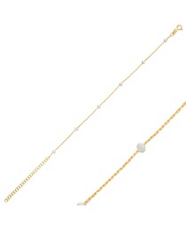 Chain White Beaded Enamel Dainty Bracelet Turkish 925 Sterling Silver Jewelry