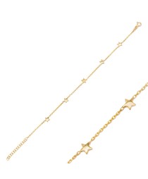 Plain Star Design Star Shape Charm Woman Bracelet 925 Sterling Silver Jewelry