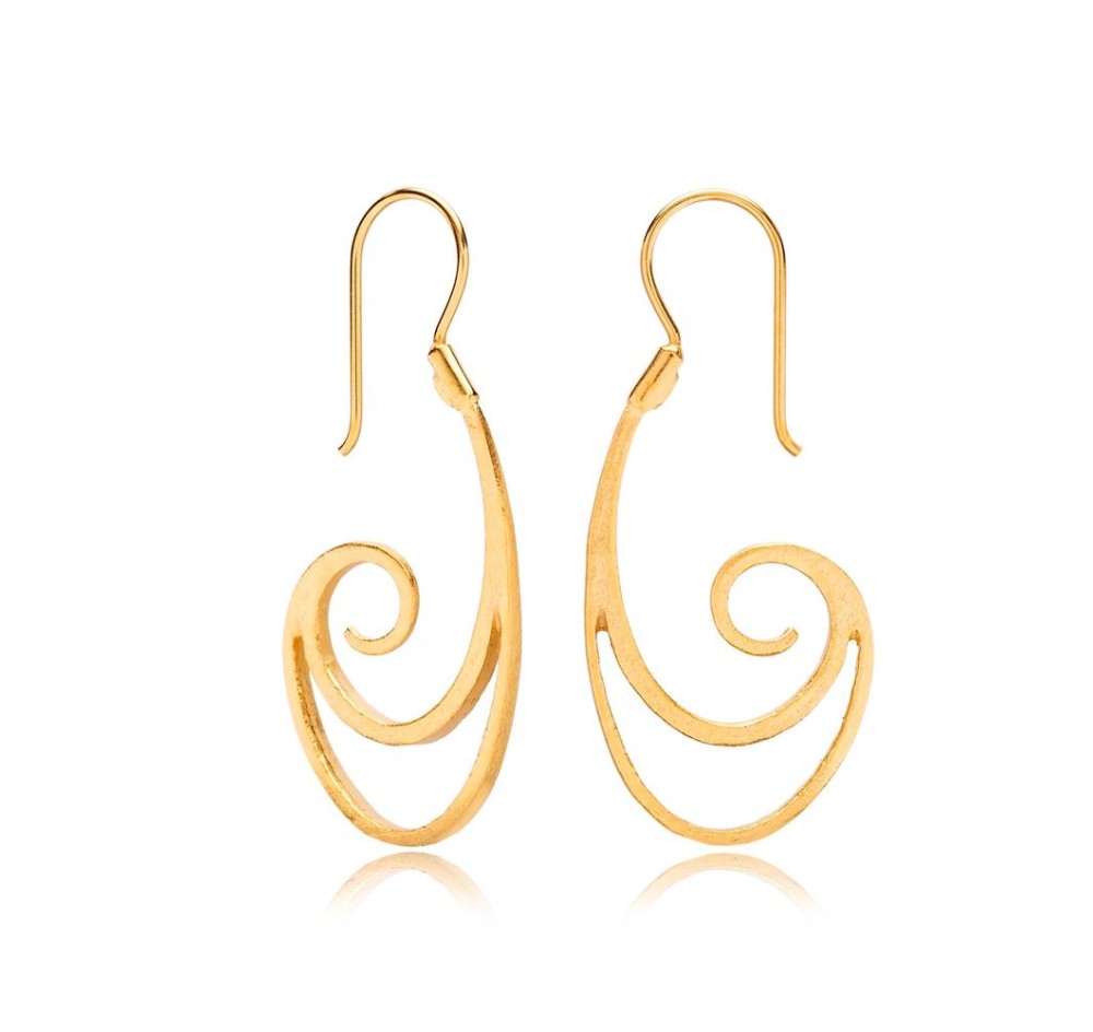 22K Gold Design Vintage Earrings Handcrafted Whole 925 Sterling Silver Jewelry