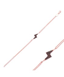 Lightning Bolts Minimalist Silver Sterling Charm Bracelet Whole Handcrafted Jewelry