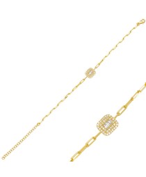 Baguette Zircon Charm Dainty Geometric Design Bracelet Whole Turkish 925 Sterling Silver Jewelry