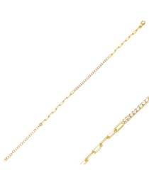 Square Zircon Stone Link Chain Design Tennis Bracelet Whole 925 Sterling Silver Jewelry