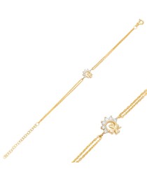 Four Leaf Clover Zircon Bracelet Turkish Whole 925 Sterling Silver Jewelry