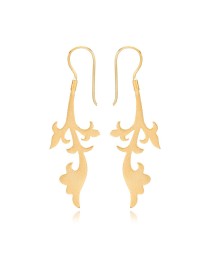 22k Gold Plated Leaf Design Vintage Earrings Whole 925 Sterling Silver Jewelry