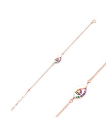 New Rainbow Evil Eye Design Bracelet Turkish Whole Handcraft 925 Sterling Silver Jewelry