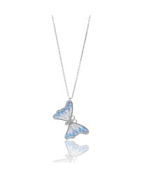 Turkish Whole Handcrafted Silver Enamel Butterfly Pendant
