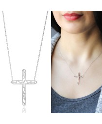 Origami Cross Minimalist Design Sterling Silver Pendant