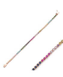 Ø2.5 mm Mix Stone Tennis Bracelet Turkish Handcrafted Whole 925 Sterling Silver Jewelry