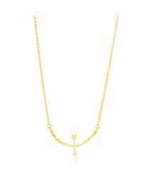 Plain Arrow Design Charm Necklace 22K Gold Plated Whole 925 Sterling Silver Jewelry