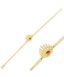Garnet Stone Unique Evil Eye Charm Turkish Dainty 925 Sterling Silver Jewelry Bracelet