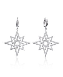 Whole Handmade 925 Sterling Silver Pole Star Earring
