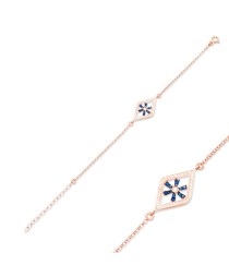 Sapphire Stone Snowflake Design Bracelet Turkish Whole Handcraft 925 Sterling Silver Jewelry