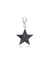 Star With Black Zircon Design Charm Whole Handmade Turkish 925 Silver Sterling Jewelry