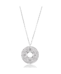 Round Turkish Whole Handmade 925 Sterling Silver Jewelry North Star Design Pendant