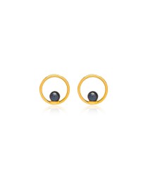22K Gold Plated Silver Black Mallorca Pearl Stud Earrings Handcrafted Whole 925 Sterling Silver Jewellery