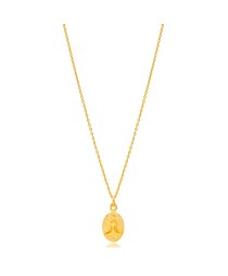 Chakras Design 22K Gold Plated Plain Charm Necklace Pendant 925 Sterling Silver Jewelry