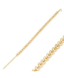 Dainty Palm Design Charm Zircon Bracelet Whole 925 Sterling Silver Jewelry