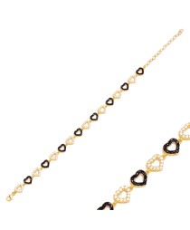 Lovely Mix Heart Design Zircon Stone Charm Bracelet Handmade Whole Turkish 925 Sterling Silver Jewelry