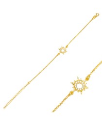 Sun Design Zirconia Stone Whole Turkish Handmade 925 Sterling Silver Charm Bracelet