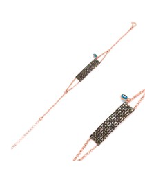 Minimalist Evil Eye Rectangle Shape Bracelet Whole Handcraft 925 Sterling Silver Jewelry