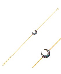 Crescent Moon Charm Bracelet Whole 925 Sterling Silver Jewelry
