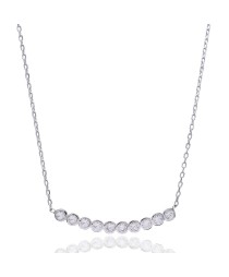 Thin Zircon Bar Pendant In Turkish Whole Handcrafted Silver Jewelry