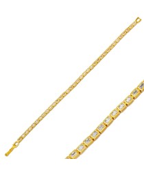 Trendy 3 mm Rectangle Design CZ Stone Tennis Bracelet Turkish Whole 925 Sterling Silver Jewelry