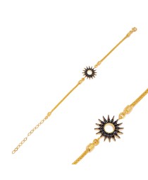 Sun Black Zircon Charm Bracelet Handmade Whole Turkish  925 Sterling Silver Jewelry