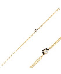 Sparkling Black Zircon Bracelet Turkish Whole 925 Sterling Silver Jewelry