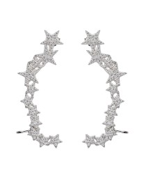 Cluster Star Design Ear Cuff Turkish Whole Handcrafted Handmade Silver Earring Jewelry