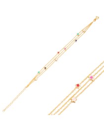 Colorful Enamel Minimalist Star Design Charm Bracelet Turkish Whole Handmade 925 Sterling Silver Jewelry