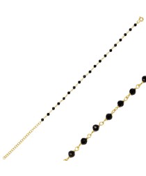 Black Zircon Stone Design Bracelet Handmade Turkish 925 Sterling Silver Jewelry